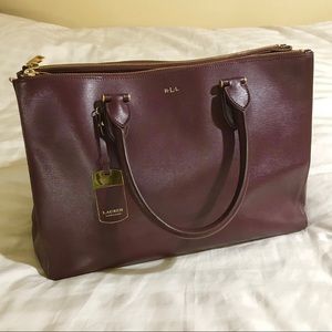 Ralph Lauren Burgundy Tote